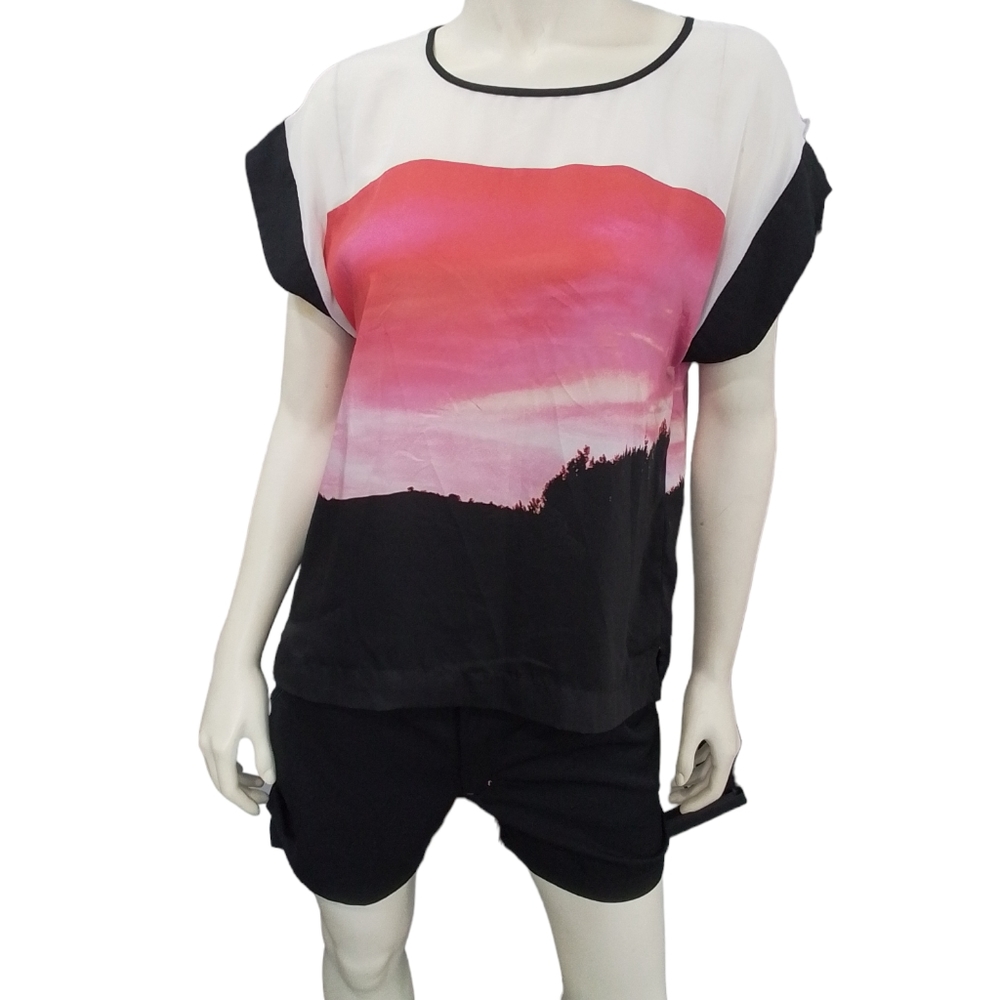 DKNYC Silky Kimono Blouse Top Sz Small